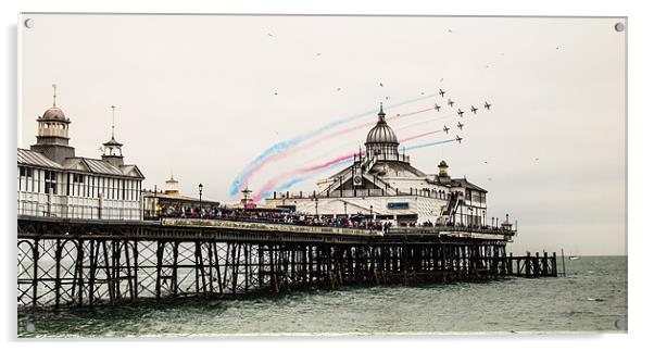 Red Arrows Eastbourne Pier Acrylic by Robert  Radford