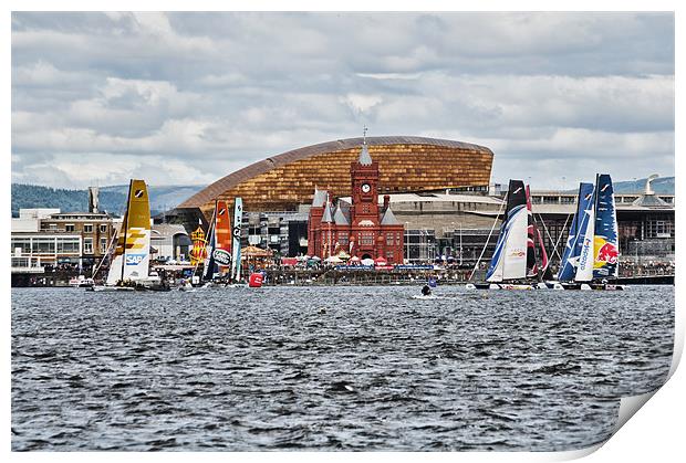 Extreme 40 At Cardiff Bay Print by Steve Purnell
