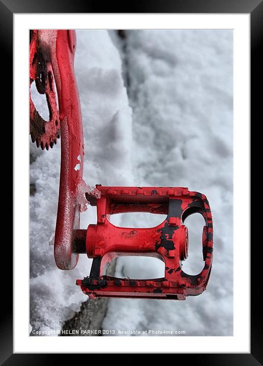 Red Pedal Framed Mounted Print by HELEN PARKER