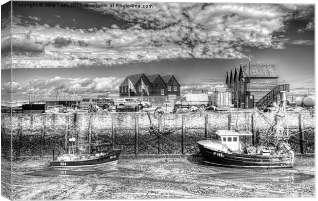 Whitstable harbour in mono Canvas Print by Thanet Photos