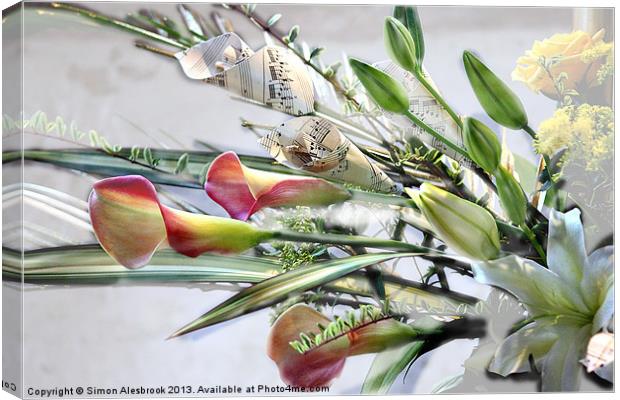 Flower display/still life Canvas Print by Simon Alesbrook