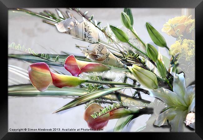 Flower display/still life Framed Print by Simon Alesbrook