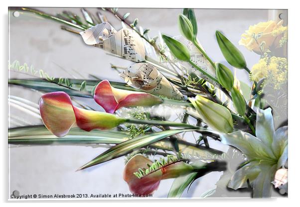 Flower display/still life Acrylic by Simon Alesbrook