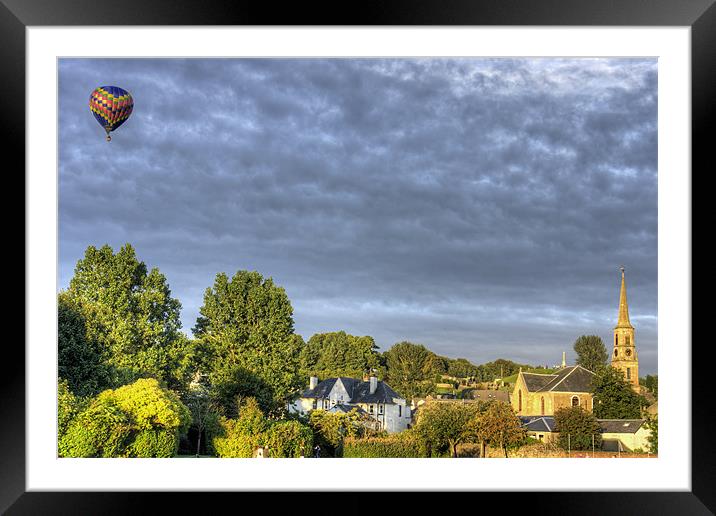 Balloon over Strathaven Framed Mounted Print by Tom Gomez