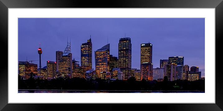 Sydney City Business District Framed Mounted Print by peter tachauer