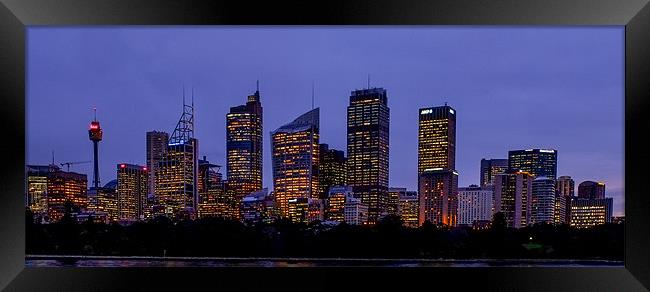 Sydney City Business District Framed Print by peter tachauer