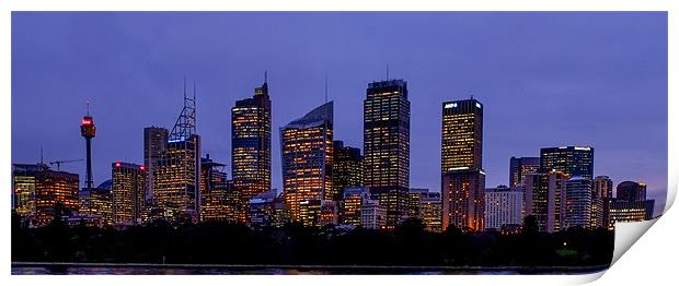 Sydney City Business District Print by peter tachauer