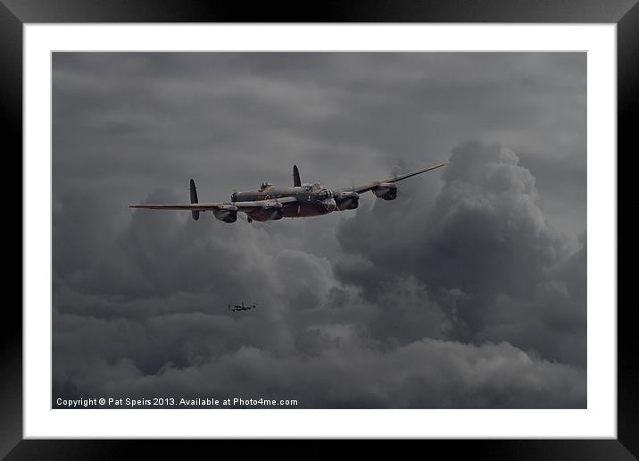 Lancaster - Heavy Weather Framed Mounted Print by Pat Speirs