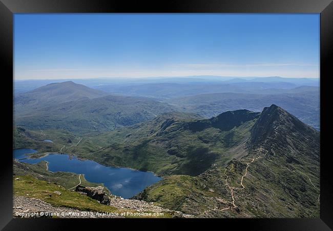 View from the top of Snowdon Framed Print by Diane Griffiths