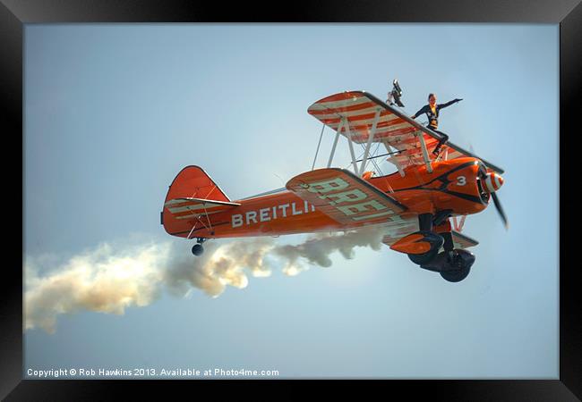 The Wing Walker Framed Print by Rob Hawkins