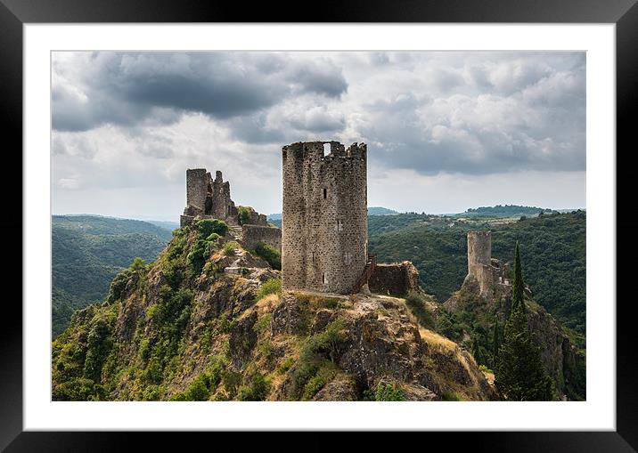 Castles at Lastours Framed Mounted Print by Barry Maytum