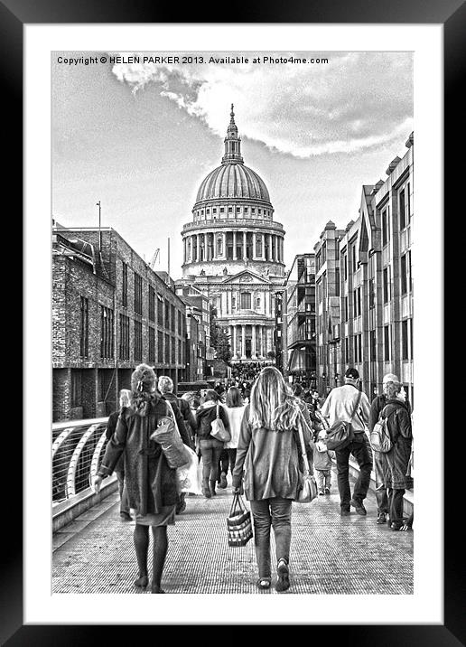 Walking to St.Pauls Framed Mounted Print by HELEN PARKER