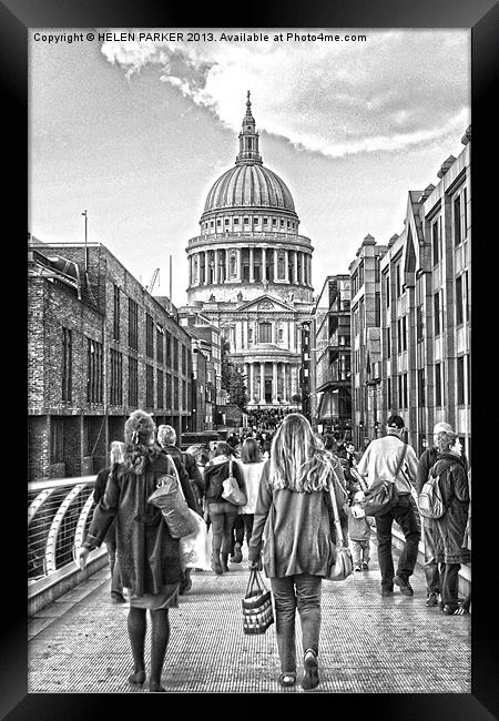 Walking to St.Pauls Framed Print by HELEN PARKER