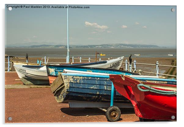 Boats at Morecambe Bay Acrylic by Paul Madden