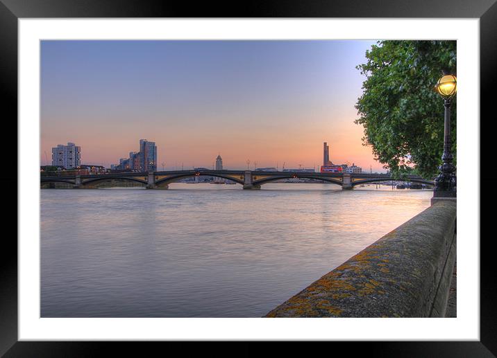Battersea Bridge Thames London Framed Mounted Print by David French
