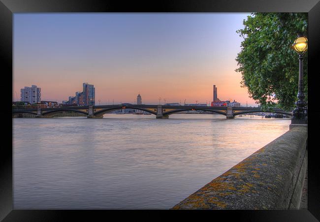 Battersea Bridge Thames London Framed Print by David French