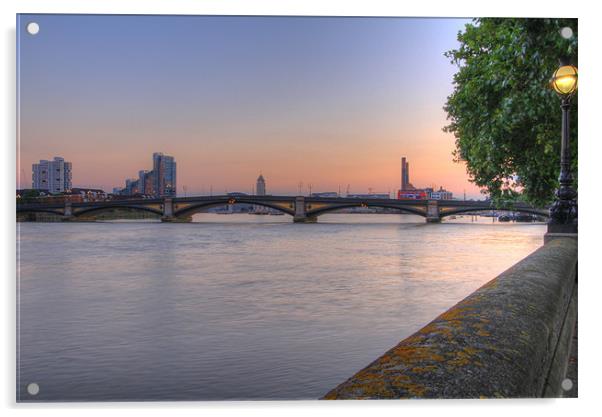 Battersea Bridge Thames London Acrylic by David French