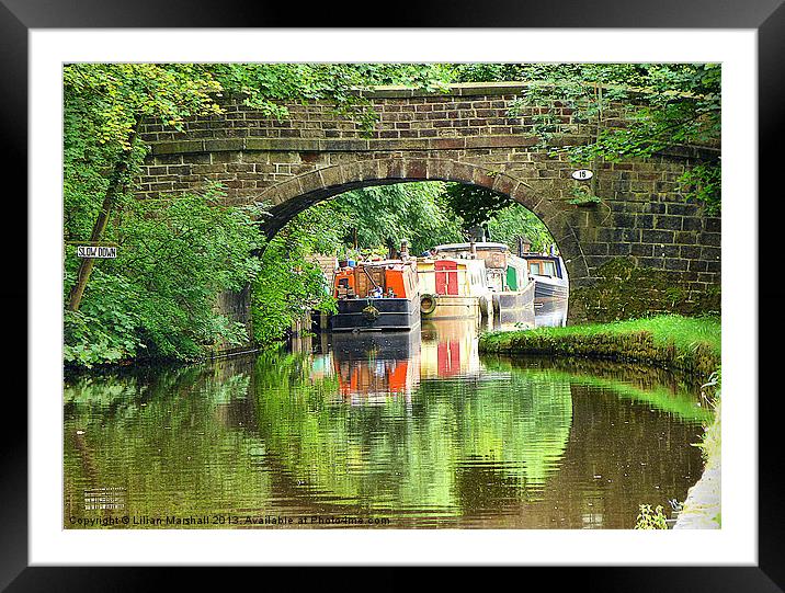 Bridge No 15 on the Rochdale Canal. Framed Mounted Print by Lilian Marshall