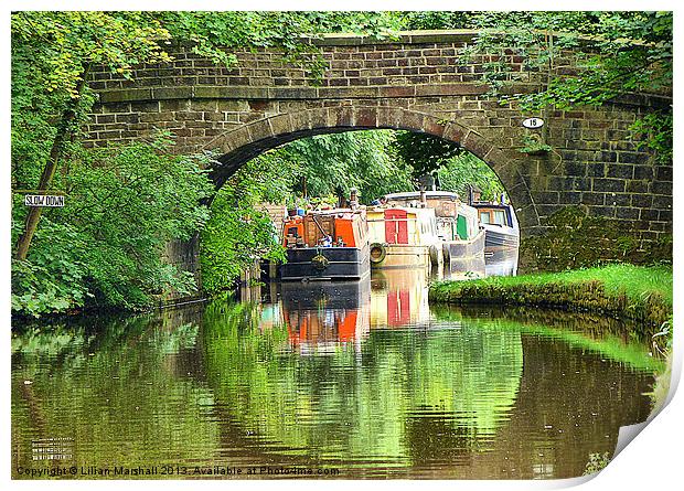 Bridge No 15 on the Rochdale Canal. Print by Lilian Marshall