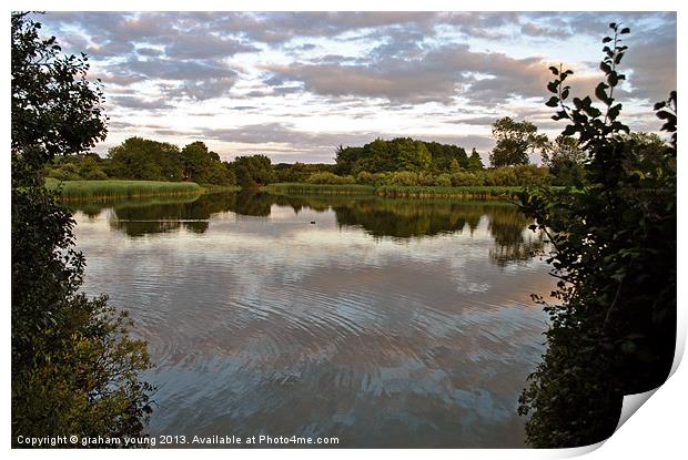 Evening Time at Marsworth reservoir Print by graham young