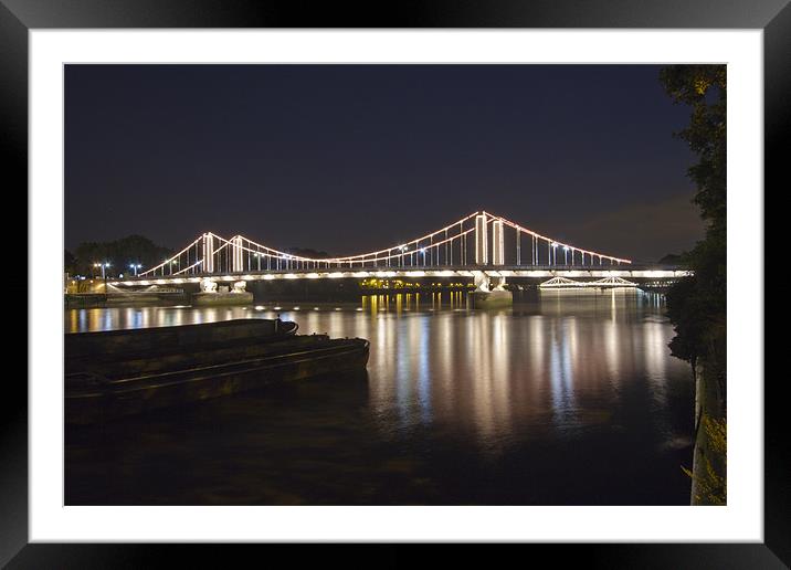 Chelsea Bridge Thames London Framed Mounted Print by David French
