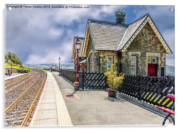 Dent Railway Station Cumbria Acrylic by Trevor Kersley RIP