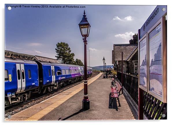 Dent Station Cumbria Acrylic by Trevor Kersley RIP