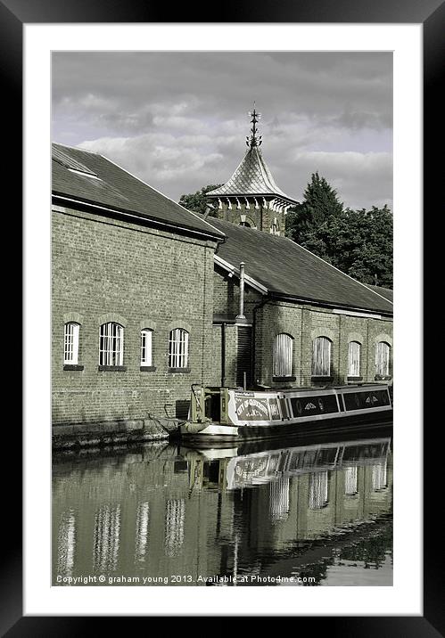 Bulbourne Workshops - monochrome Framed Mounted Print by graham young