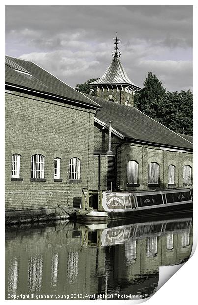 Bulbourne Workshops - monochrome Print by graham young