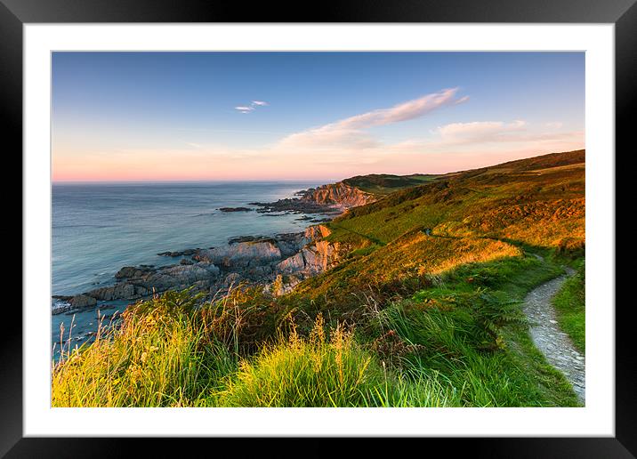 Mortehoe Coast Path Framed Mounted Print by Lee Thorne
