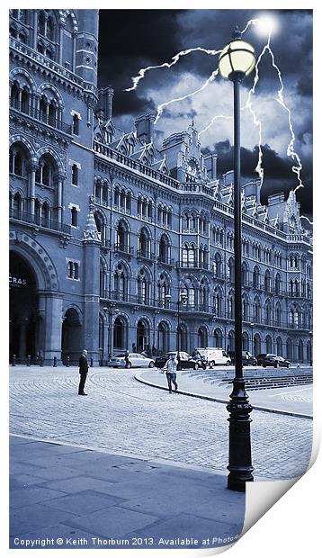 St Pancras Lightning Print by Keith Thorburn EFIAP/b