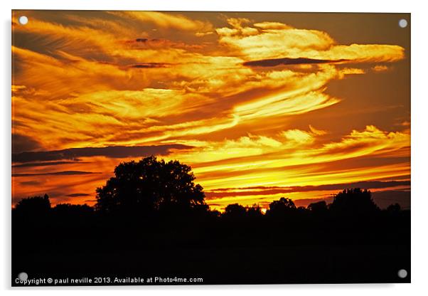 sunset Acrylic by paul neville