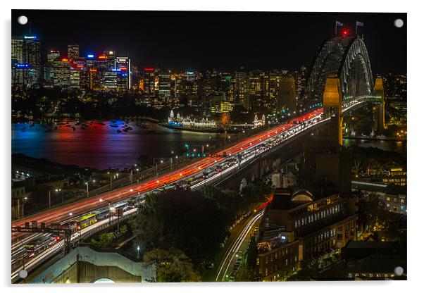 Sydney Rush Hour Acrylic by peter tachauer