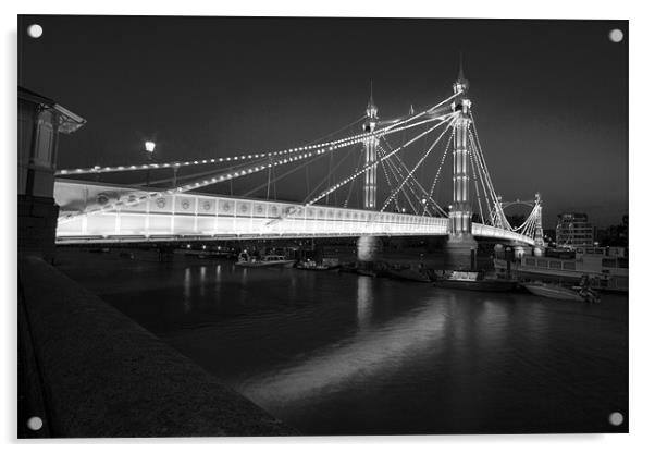 Albert Bridge at Dusk Acrylic by David French