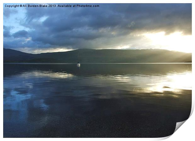 Breaking Dawn Loch Lomond Print by Ali Burden-Blake