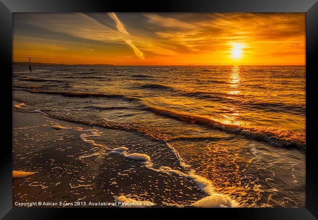Golden Sunset Framed Print by Adrian Evans
