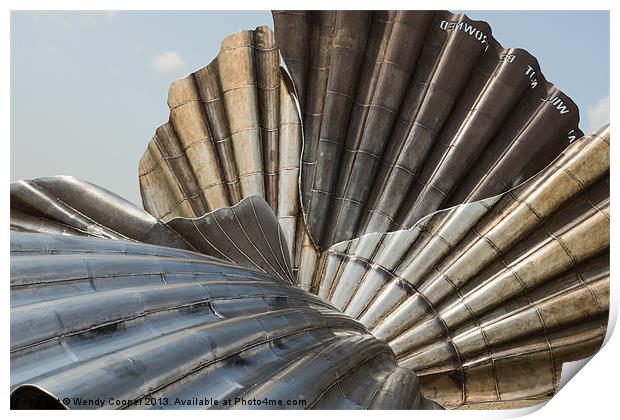 Aldeburgh Scallop, a different view Print by Wendy Cooper