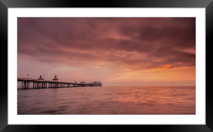 Blackpool Pier Sunset Framed Mounted Print by stuart bennett