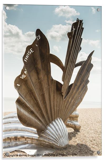 Aldeburgh Scallop Acrylic by Wendy Cooper