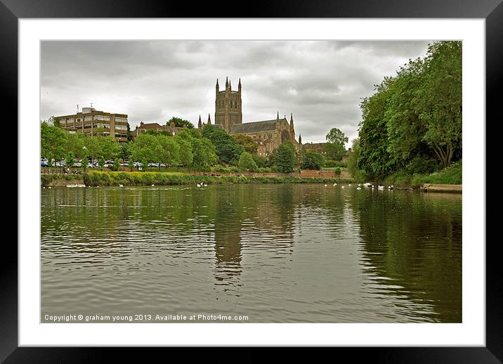 Worcester Cathedral Framed Mounted Print by graham young
