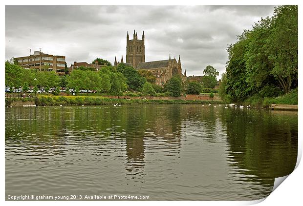 Worcester Cathedral Print by graham young