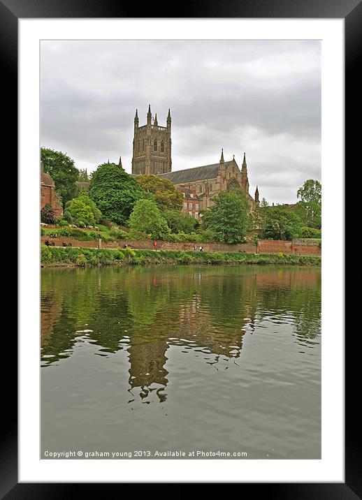 Worcester Cathedral Framed Mounted Print by graham young