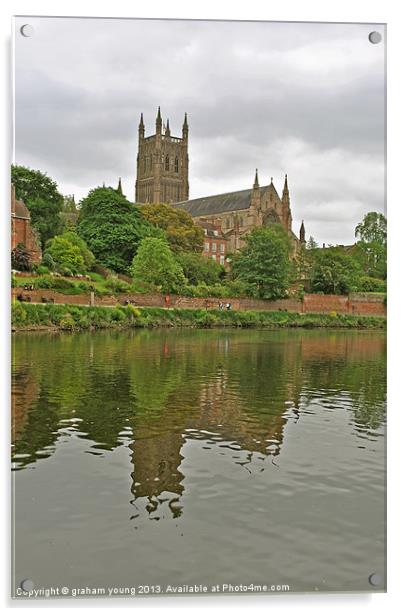 Worcester Cathedral Acrylic by graham young