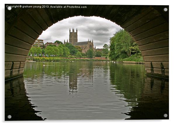 Worcester Cathedral Acrylic by graham young