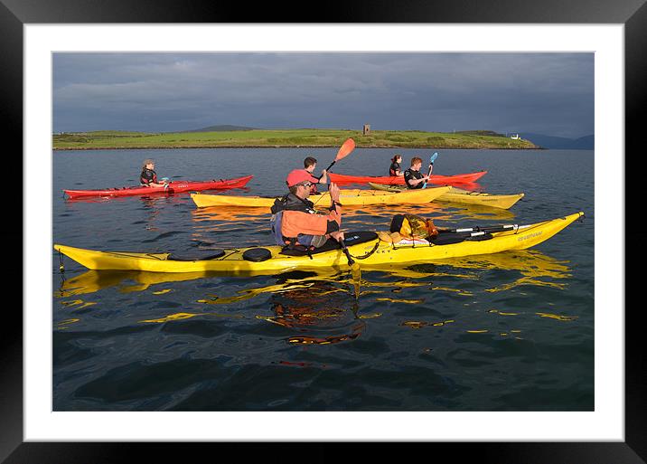 Kayaks in Dingle Bay Framed Mounted Print by barbara walsh