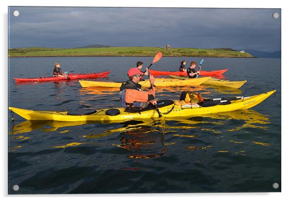 Kayaks in Dingle Bay Acrylic by barbara walsh