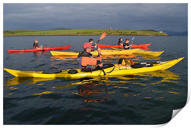 Kayaks in Dingle Bay Print by barbara walsh