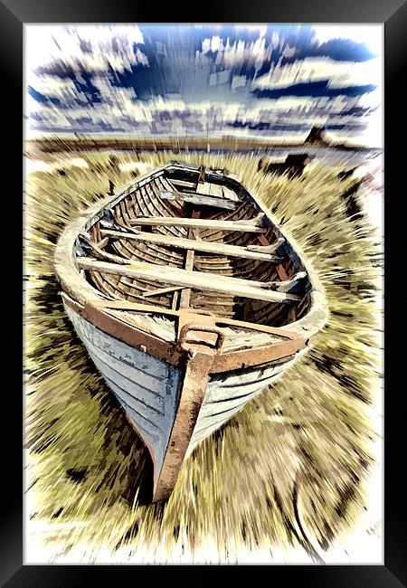 Boat Makes a Splash at Lindisfarne Framed Print by Andy Anderson