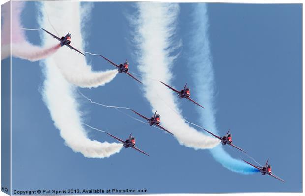 Red Arrows - Formation Display Canvas Print by Pat Speirs