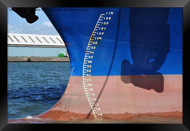 Ships bow draught markings Framed Print by Frank Irwin